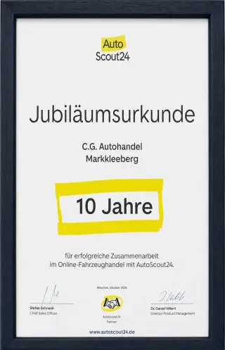 AutoScout24 Auszeichnung: 10 Jahre Jubiläum